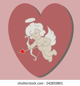 Vector card with angel and heart