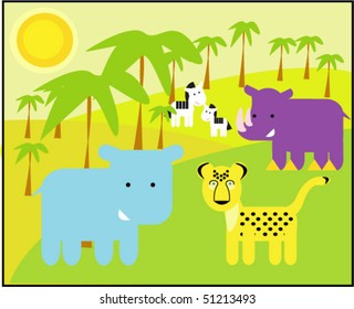 vector card with animals 08