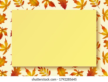 Tarjeta vectorial con hojas de otoño.
