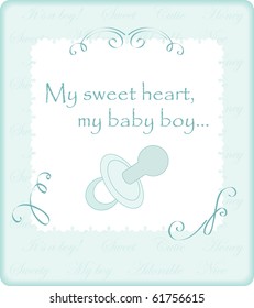 Vector card for baby boy