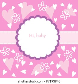 Vector card for baby girl