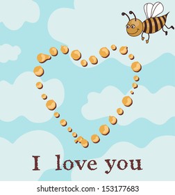 vector card with bees