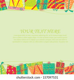 Vector card with birthday gift