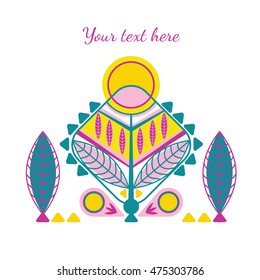 Vector card with blossoming tree and flowers for you design