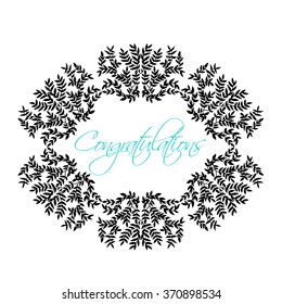 Vector card with botanical flower wreath