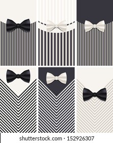 Vector card with a bow tie, can be used as a business card