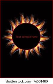 vector card with burning flame