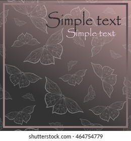 Vector card with butterflies. Abstract seamless background