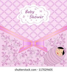 vector card celebration with baby shower