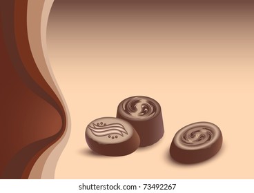 Vector card with chocolate candies