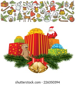 Vector Card with Christmas and New Year elements