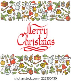 Vector Card with Christmas and New Year elements