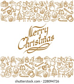 Vector Card with Christmas and New Year elements