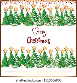 Vector card with christmas symbols and attributes.