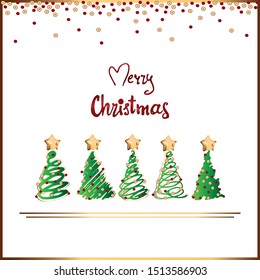 Vector card with christmas symbols and attributes.