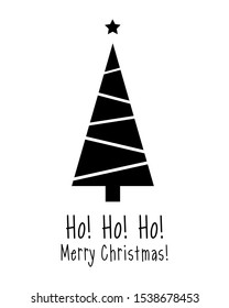 Vector card with Christmas tree. Abstract cute minimalism decorative illustration for invitation. xmas holiday greetings
