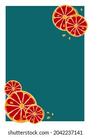 Vector card of citrus fruits in a watercolor style. Design for greeting cards, covers, prints, wall decor and fabrics.