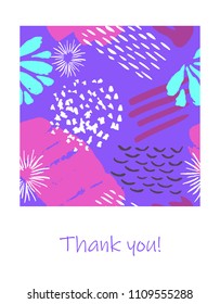 Tarjeta vectora con pinceles de tinta de color grunge. Fondo del dibujo manual . Tarjeta de felicitación con textura abstracta.