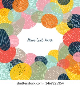 Vector card with colorful decorative stones.