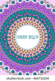 Vector card with colorful mandala