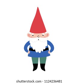 Vector card with cute gnome