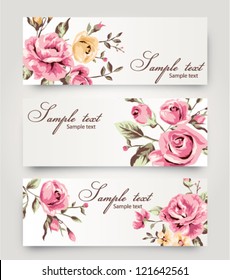 vector card with cute vintage  flower,floral