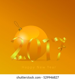 vector card with the date happy new year
