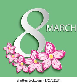 Vector card with Day on March 8 vector
