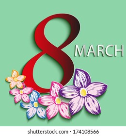 Vector card with Day on March 8 vector