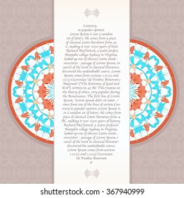 Vector card. Decorative element of cyclamen plants. Place for your text. Perfect for invitations, announcement or greetings.