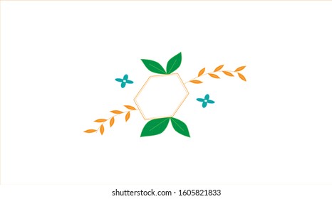 Vector card design flower plant, with polygon tools.