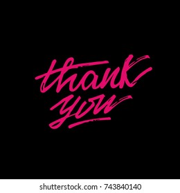 Vector card design with lettering "Thank You".