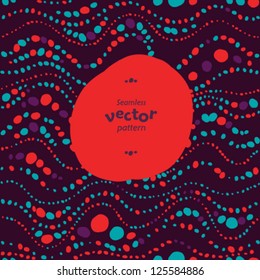 Vector card design with seamless colorful background.