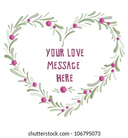 Vector card design template. Romantic invitation. Frame template.