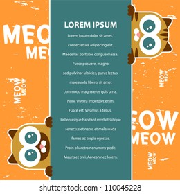 Vector card design with two cats and place for your text