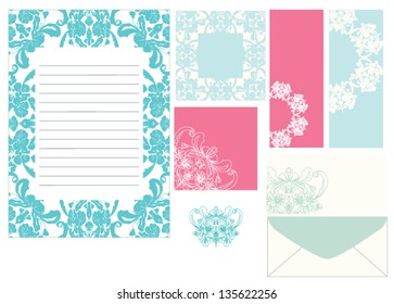 Vector card digital paper set