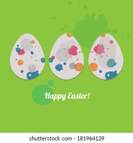 vector card for Easter with dinosaur eggs