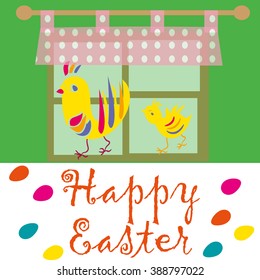 Vector card. Easter objects.