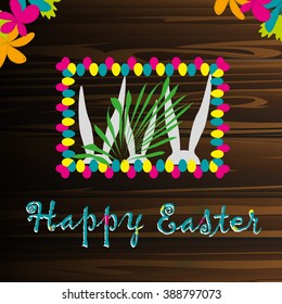 Vector card. Easter objects.
