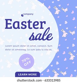 Vector of card with easter sale message and lorem ipsum text