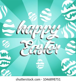 Vector card with eggs. Happy Easter greeting card with flowers and eggs. Easter card.