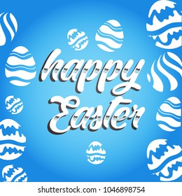 Vector card with eggs. Happy Easter greeting card with flowers and eggs. Easter card.