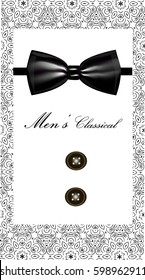 Vector card with elegant bowtie.