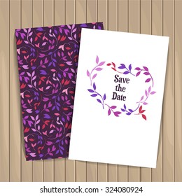 Vector card with floral design elements. Can used for invitations, greeting card, postcard.