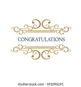 Vector card with floral ornament design. Congratulations card