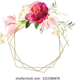 Vektorkarte mit Blumenmuster im Aquarell-Stil. Vintage handgefertigte Illustration.