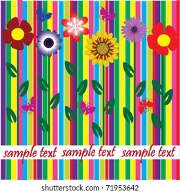 vector card with flowers and butterflies