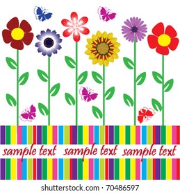 vector card with flowers with space for your text