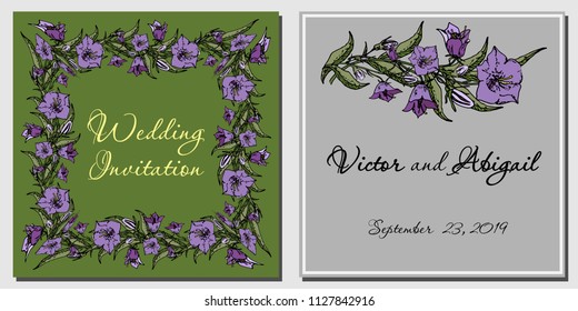 Vector card with flowers wedding invitation