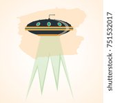 vector card with a flying saucer. the theme of the cosmos. It can be used for backgrounds, websites, brochures, postcards, etc.